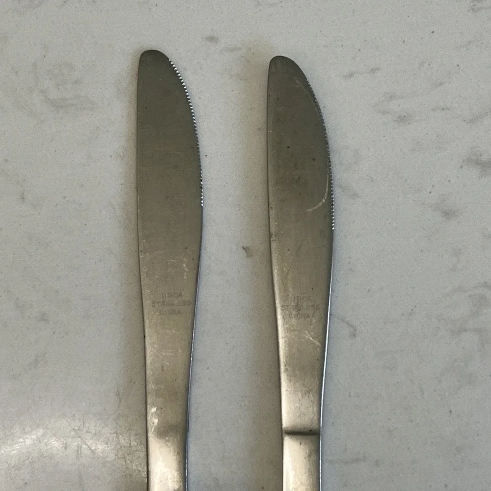 UTICA Stainless Steel Flatware Cameo Rose Oval Butter Knife USA 2